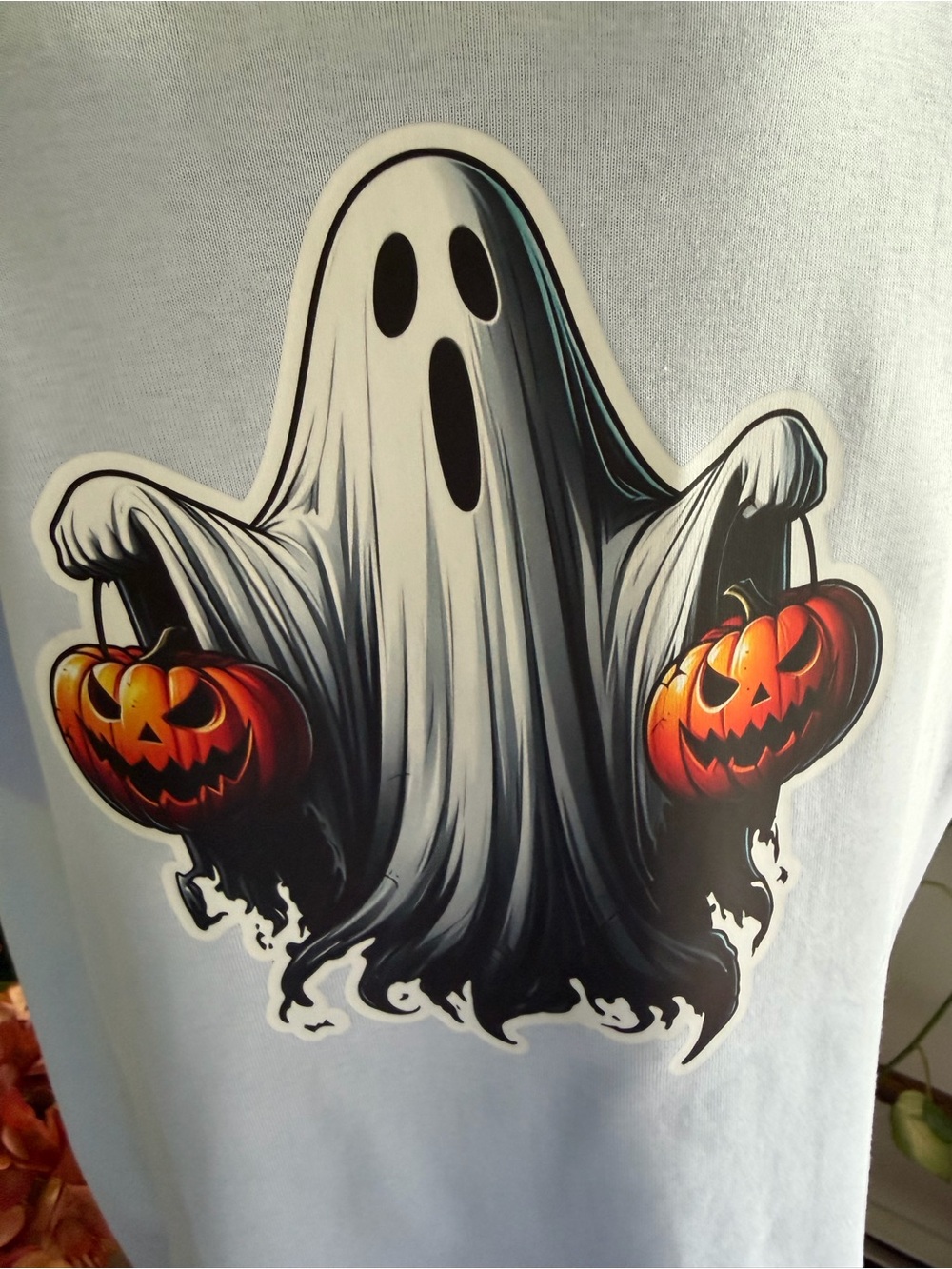 Light Blue Halloween Ghost Graphic Tee